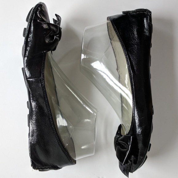 Black Patent Flats Bow Nine West EUC - Picture 6 of 8
